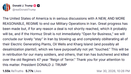 Trump threatens to wipe out critical Iranian island if deal isn't reached 'shortly'