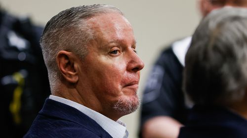 Colin Gray, the father of Apalachee High School shooting suspect Colt Gray, reacts after a jury convicted him of second-degree murder and involuntary manslaughter at Barrow County Courthouse in Winder, Ga., Tuesday, March 3, 2026. (Abbey Cutrer/Atlanta Journal-Constitution via AP, Pool)