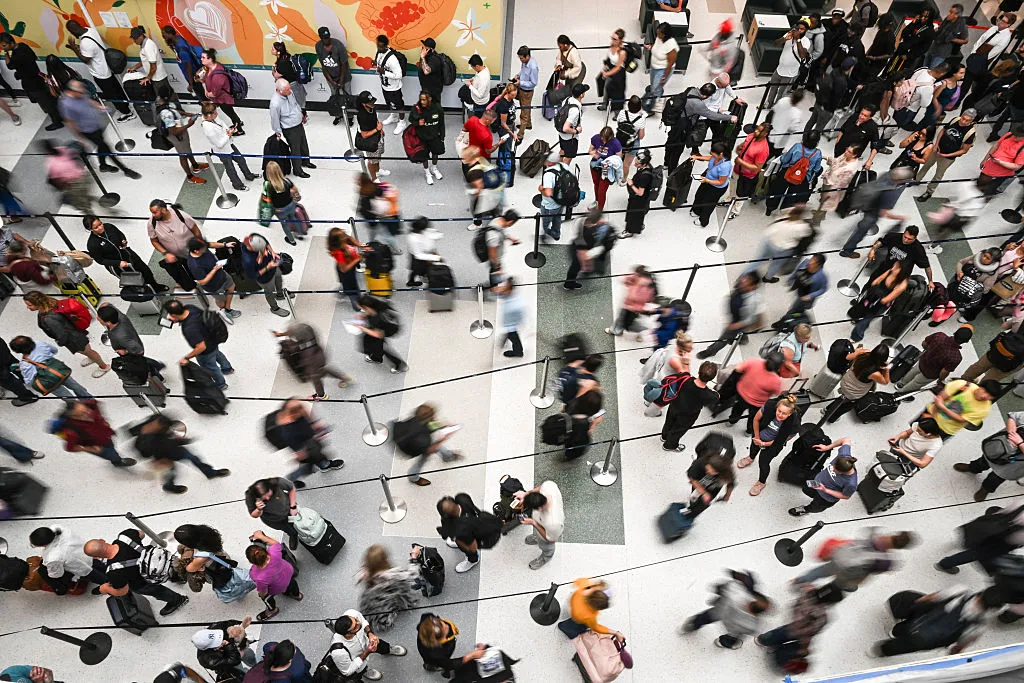What happens if you miss a flight due to long airport lines?