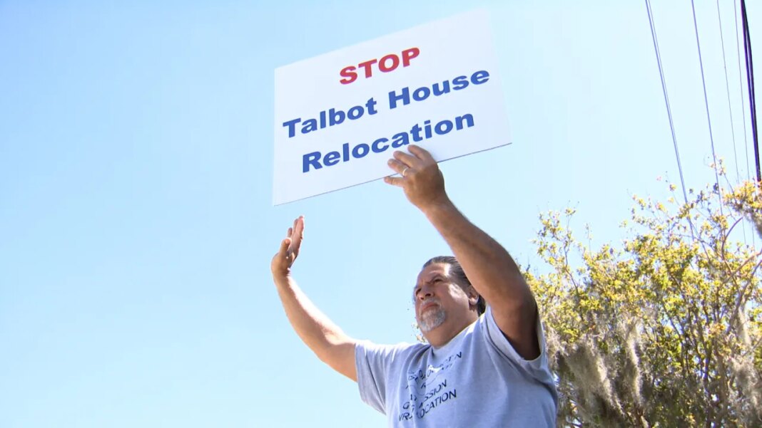 ‘Not here’: Community members protest against Talbot House relocation ahead of vote
