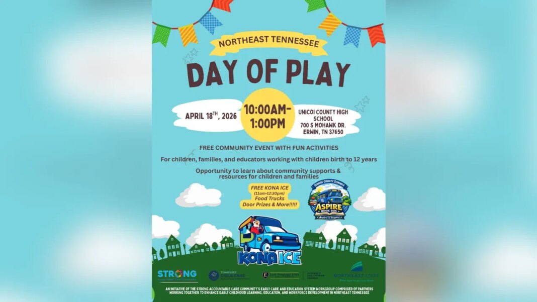 'Northeast Tennessee Day of Play' taking place in Erwin on Saturday