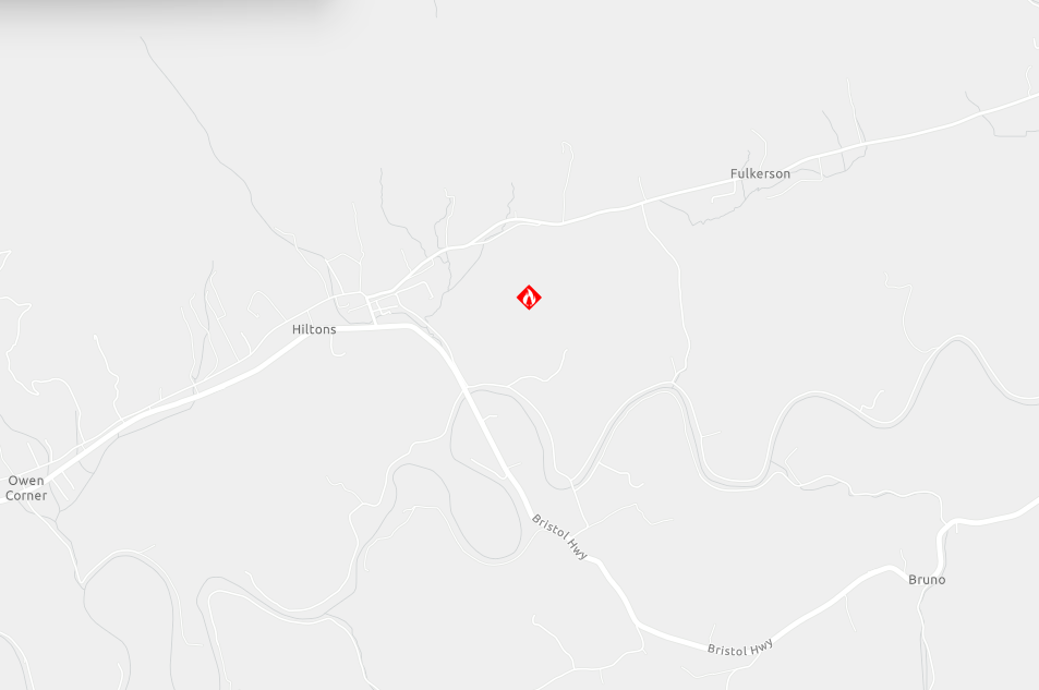 Active wildfire at TN/VA border, no evacuations