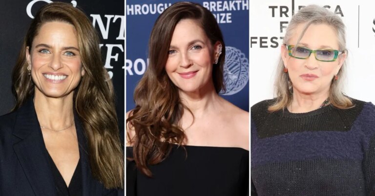Amanda Peet and Drew Barrymore Share a Memorable Moment at Carrie Fisher’s Lively House Party