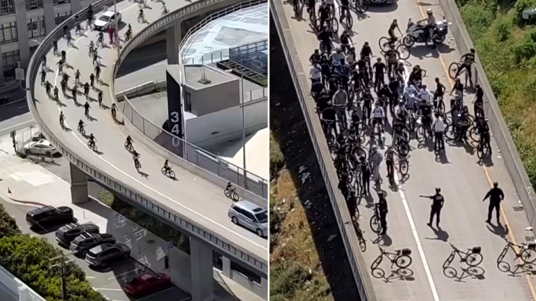 Police Intercept Bike Mob to Prevent Bay Bridge Disruption and City Chaos