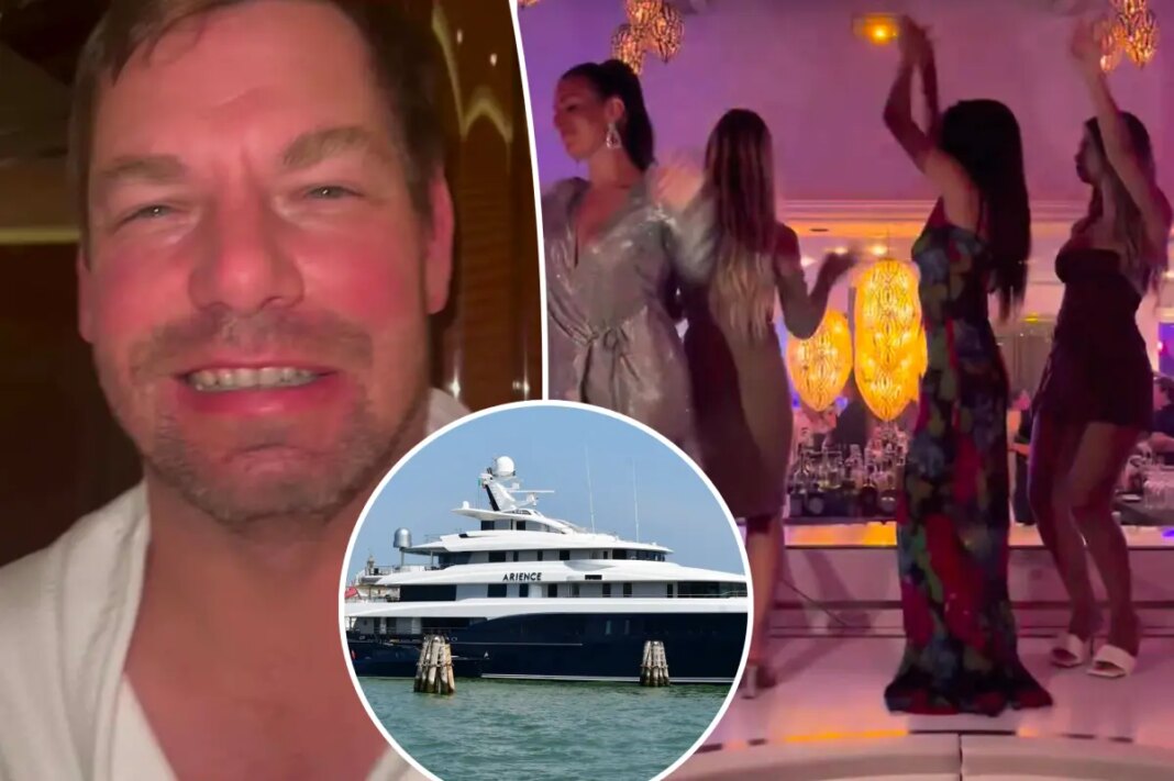 Bleary-eyed Eric Swalwell wears a robe, parties with ‘yacht girls’ during ‘hush hush’ St. Tropez blow-out, wild video shows
