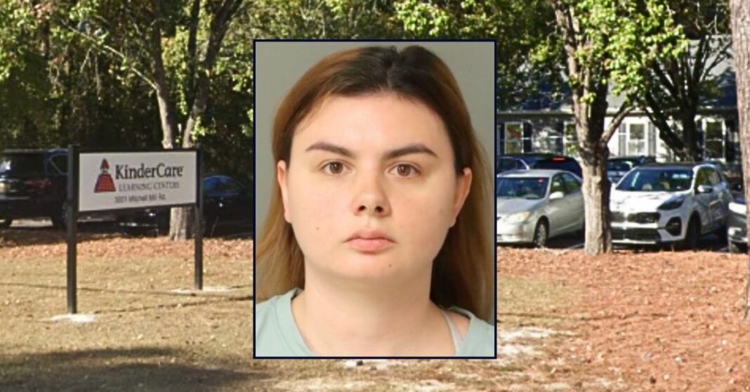 Boy says he was wrenched into 'criss-cross applesauce' position by day care worker with such force that he broke his shinbone and ankle: Police