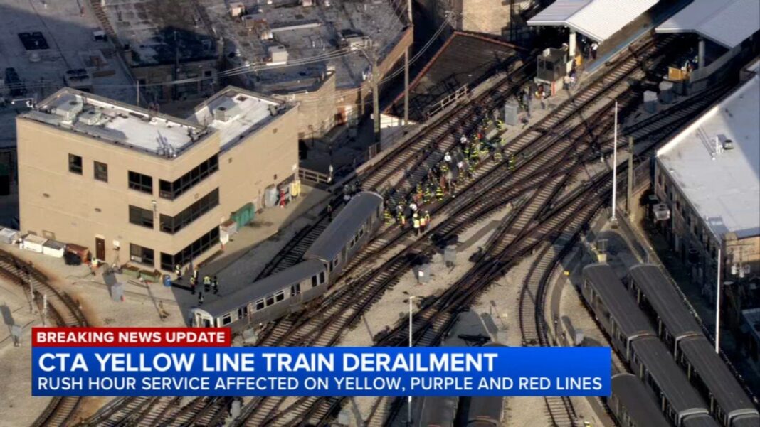 CTA train derailment: CTA Yellow Line train derails near Howard Street station; Red, Purple line service also impacted