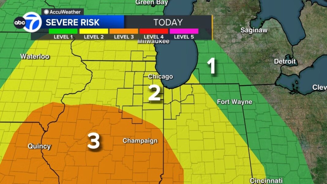 Chicago weather forecast: Potentially severe storms expected Monday, with risk of high winds, hail and tornadoes