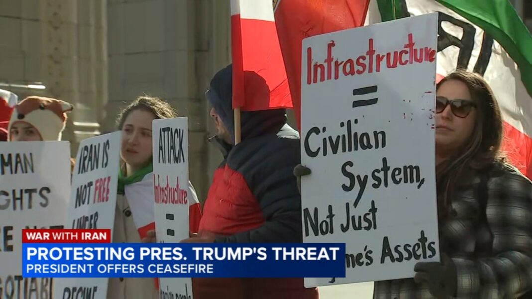 Donald Trump-Iran war news: Chicago protests held as local Iranian Americans fear for relatives' safety after Trump threats