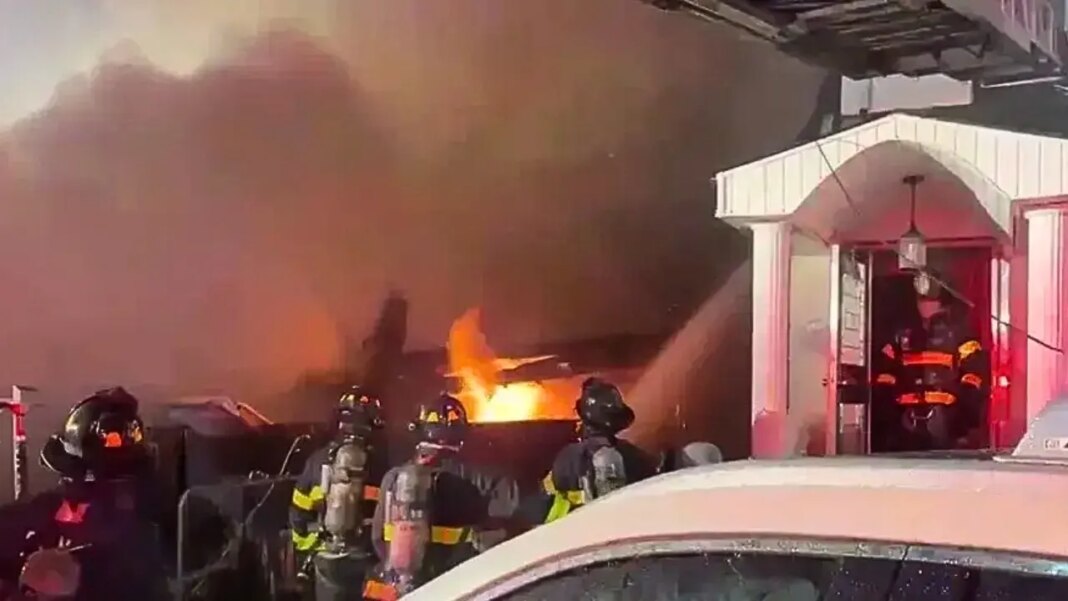 Eight NYPD officers injured in massive explosion while responding to knife-wielding man in Queens home