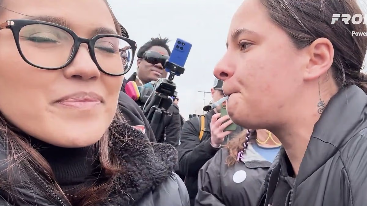 Excuse of father caught shoving reporter at violent anti-ICE protest