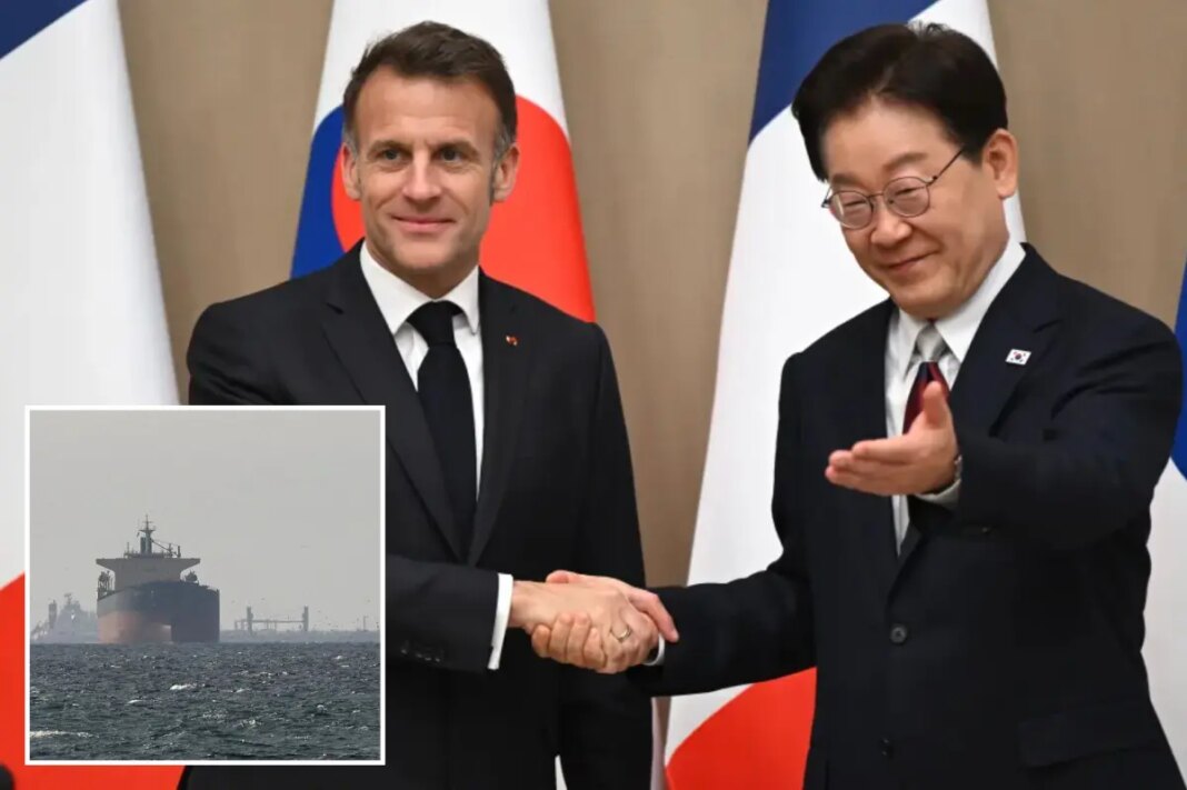 French, South Korean leaders say they'll work together on the Strait of Hormuz