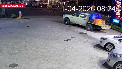 The man drove off after filling several jerry cans with 600 litres of diesel.