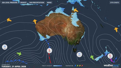 Northerly winds circulating anticlockwise are driving a warm spell across Australia's south-east.