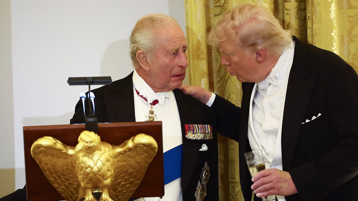 King Charles leaves White House roaring with laughter with jokes to Trump about 'speaking French' and the Boston Tea Party in dazzling state dinner