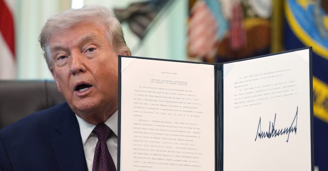 Lawsuits challenge Trump's election list executive order