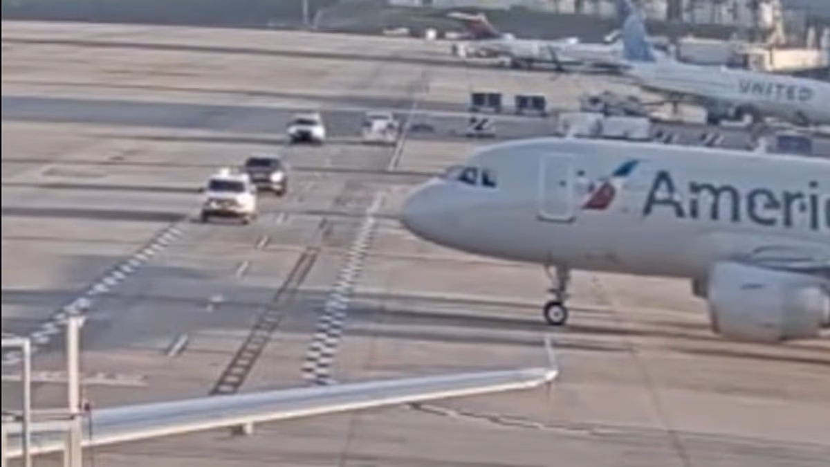 Pilot slams on brakes after TRUCK drove in front of him