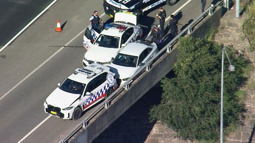 The chase ended on one of Sydney's busiest motorways.