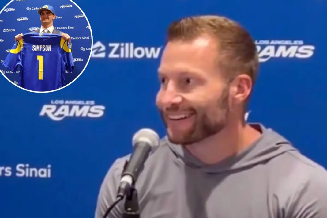 Sean McVay cleared up his Ty Simpson feelings after ‘grumpy’ viral Rams draft moment