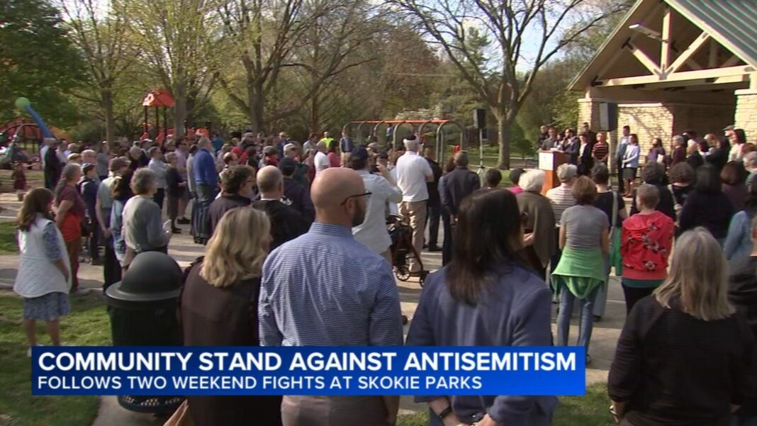 Skokie rally seeks to take stand against antisemitism after alleged incidents at Central, Lorel parks