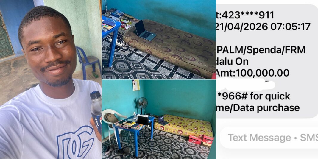 Student receives cash gifts, new mattress others after sharing photo of his scanty room