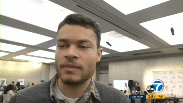 Cole Allen speaks in a news segment.