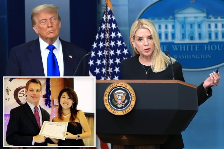 White House Dismisses Claims of Pam Bondi’s Dismissal Tied to Eric Swalwell Allegations