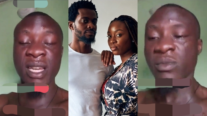 “Women are evil” — Man breaks down in tears after catching his girlfriend cheating