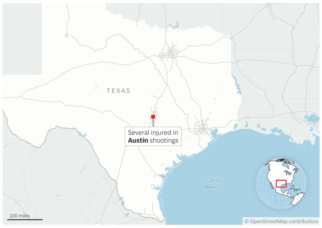 Map showing Austin, Texas. (AP Digital Embed)