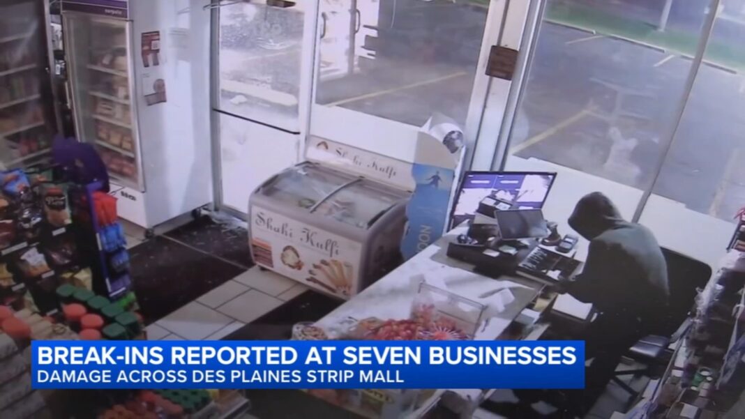 7 businesses broken into at strip mall in unincorporated Maine Township in Des Plaines, Cook County Sheriff's Office says