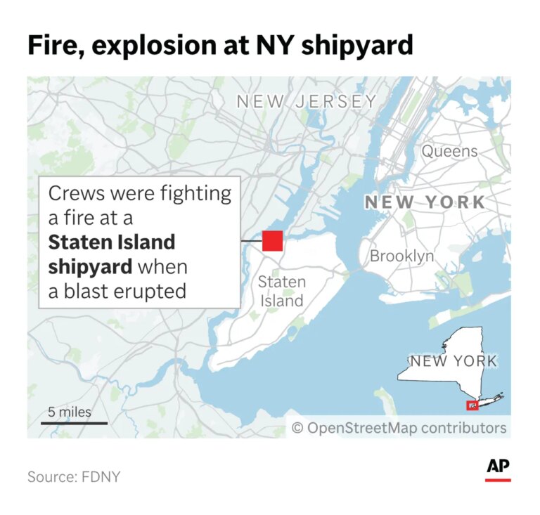 Staten Island Shipyard Blaze: 16 Injured in Explosive Inferno, 3 in Critical Condition