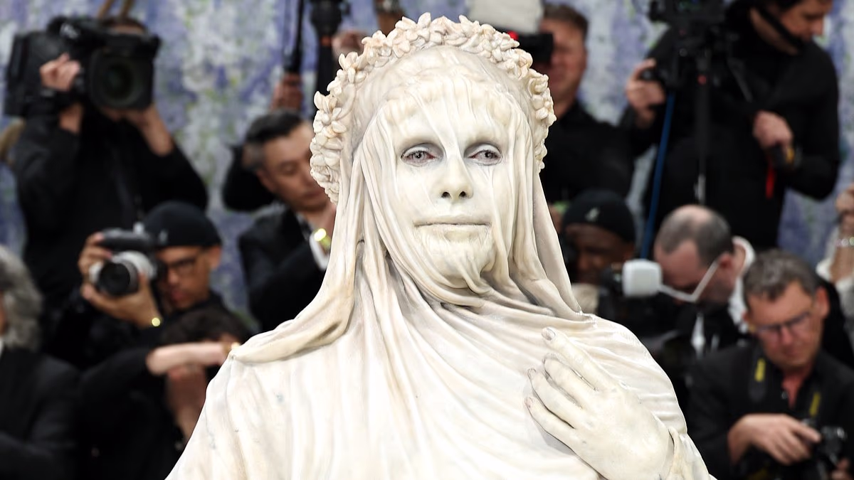 A-list star baffles Met Gala fans in bizarre living statue outfit... but can you guess who?
