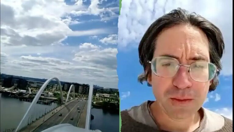 Activist’s Bold Standoff: Protests Against Iran War and AI on DC Bridge Captivate the Nation