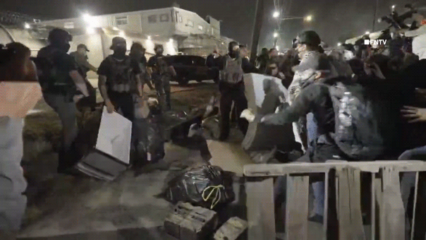Anti-ICE agitators throw wooden pallets, mattresses at federal agents during chaotic NJ detention center clash
