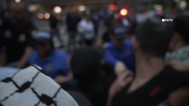 Protesters clash with NYPD.