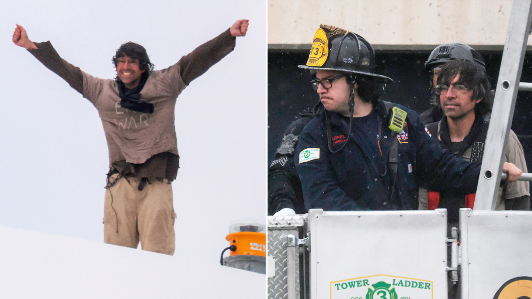 Anti-war protester hauled down from 168-foot DC bridge after 6-day stunt, police file multiple charges