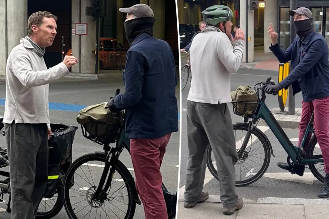 Biking Benedict Cumberbatch has heated 'road rage' fight with cyclist