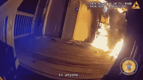 Bodycam footage captures Tennessee police officer saving mother and two kids from burning two-story home