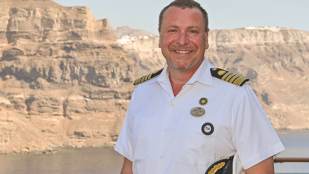 Cruise captain reveals the perks of a career at sea - including his wife getting FREE holidays for life