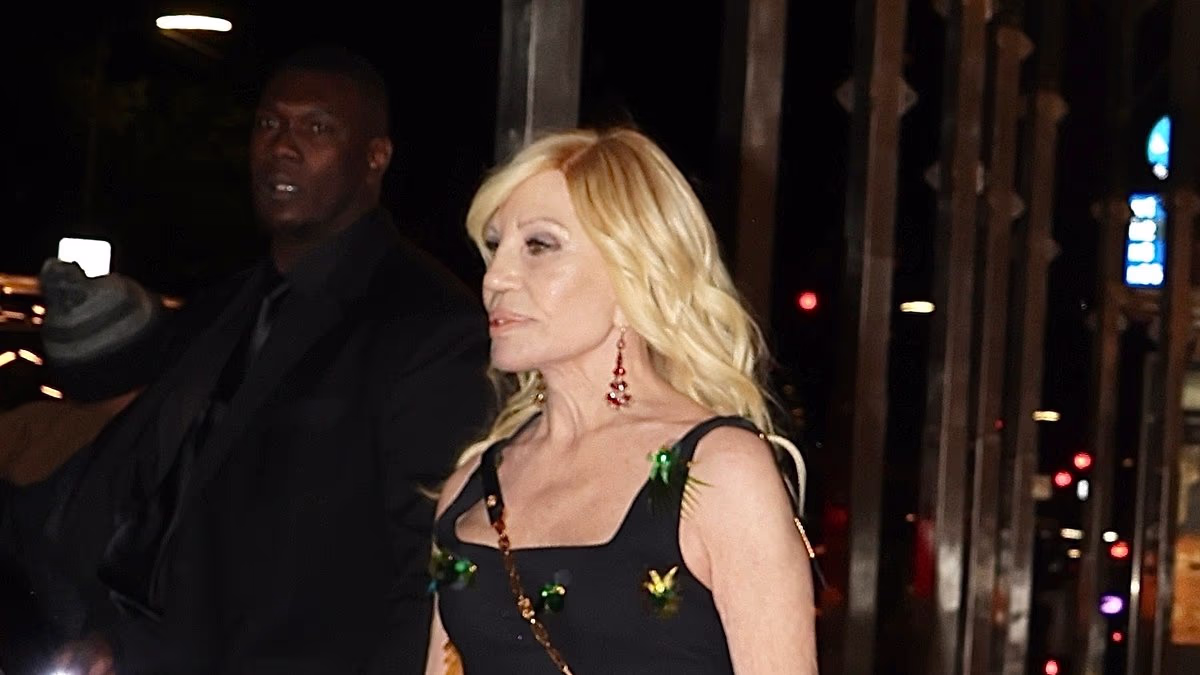 Donatella Versace, 70, looks better than ever in a vinyl minidress