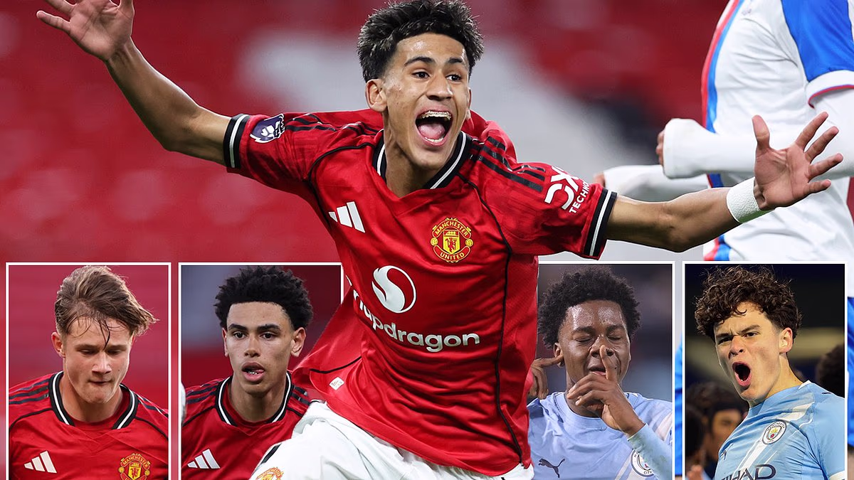 From the 'mini David Beckham' to the new Eberechi Eze and a Rodri clone: Meet the six young stars ready to light up the FA Youth Cup final as Man City take on rivals Man United