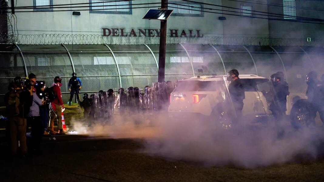 Gov. Sherrill blames ICE, defends rioters after deploying troopers to quell violent mob