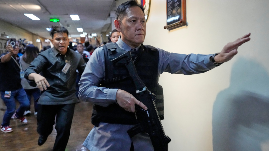 Gunfire breaks out in Senate in The Philippines where authorities tried to arrest a senator