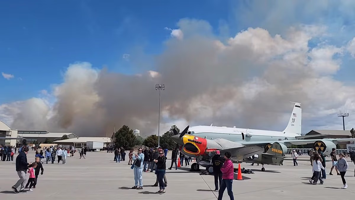 Heart-stopping moment Navy jets collide in midair