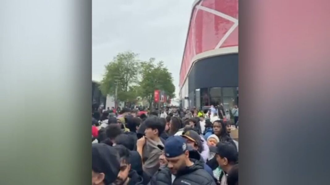 Hundreds line up at Oak Brook Center Mall for Swatch, Audemars Piguet Royal Pop Collection pocket watch, causing store closure