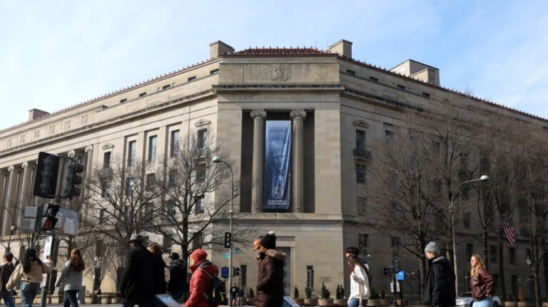 Creative Protest: John Adams Quote Lights Up DOJ in Bold Stand Against ‘Anti-Weaponization’ Fund