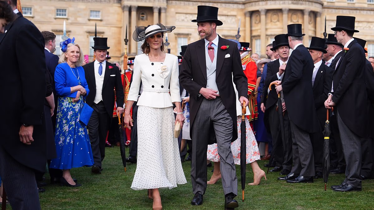 Kate and Wills host royal garden party on behalf of King Charles