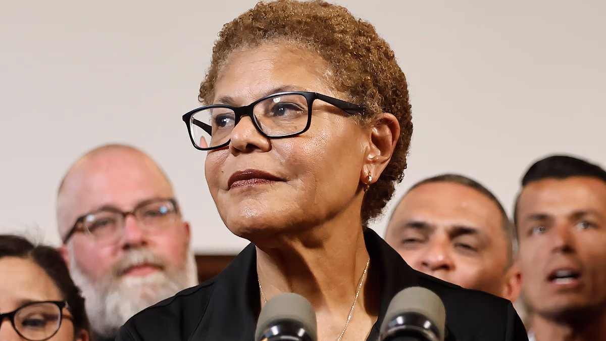 LA Mayor Karen Bass says VERY rude word during debate with rival