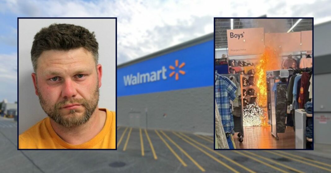 Man allegedly set fire at Walmart to distract from heist