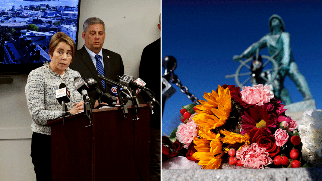 Split of Gov. Maura Healey and a memorial to the Lily Jean